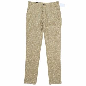 Good Man Brand Italy Men's Tan & White Floral Slim Fit Chino Pants Size 33x34